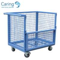 Heavy duty Warehouse cage trolley with hinged side door