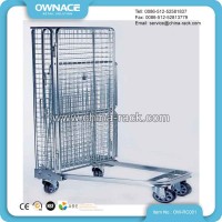 Folding storage steel heavy duty roll wire mesh container